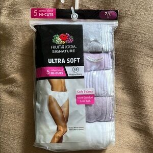 Fruit of the Loom Ultra Soft Underwear White and Purple